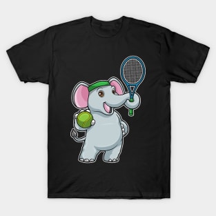 Elephant at Tennis with Tennis racket & Ball T-Shirt